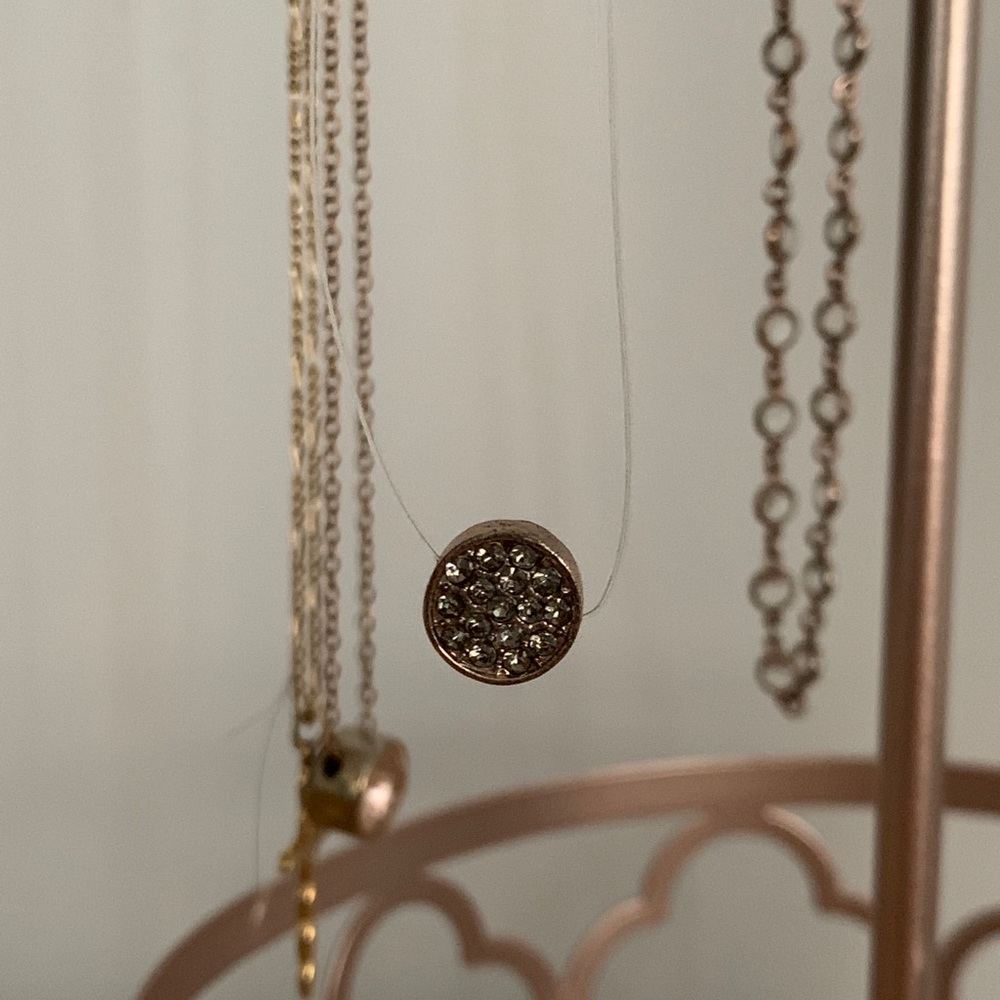 Illusion Rhinestone Believe Necklace 90’s